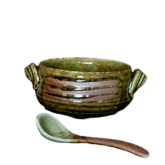 Japanese Pottery - Takashi Mountain Soup Bowl